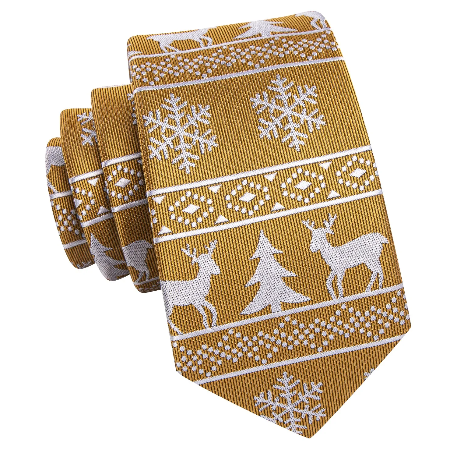 Gold Christmas Novelty Children's Tie Pocket Square