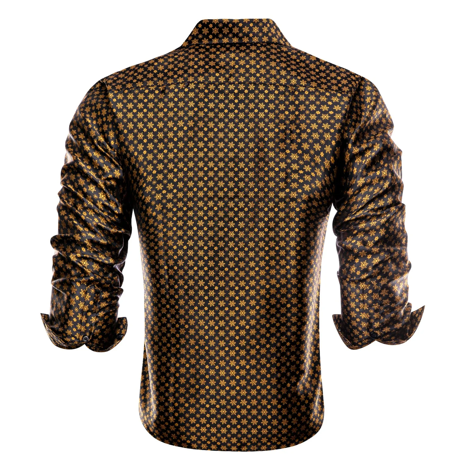 Golden Snow Christmas Black Novelty Men's Long Sleeve Shirt