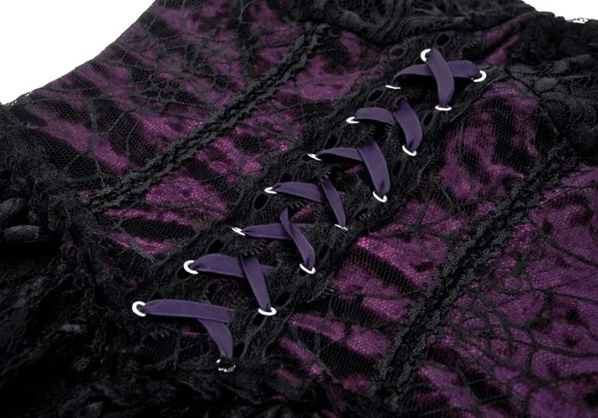 Gothic Lace Up [Black/Purple] | CORSET DRESS