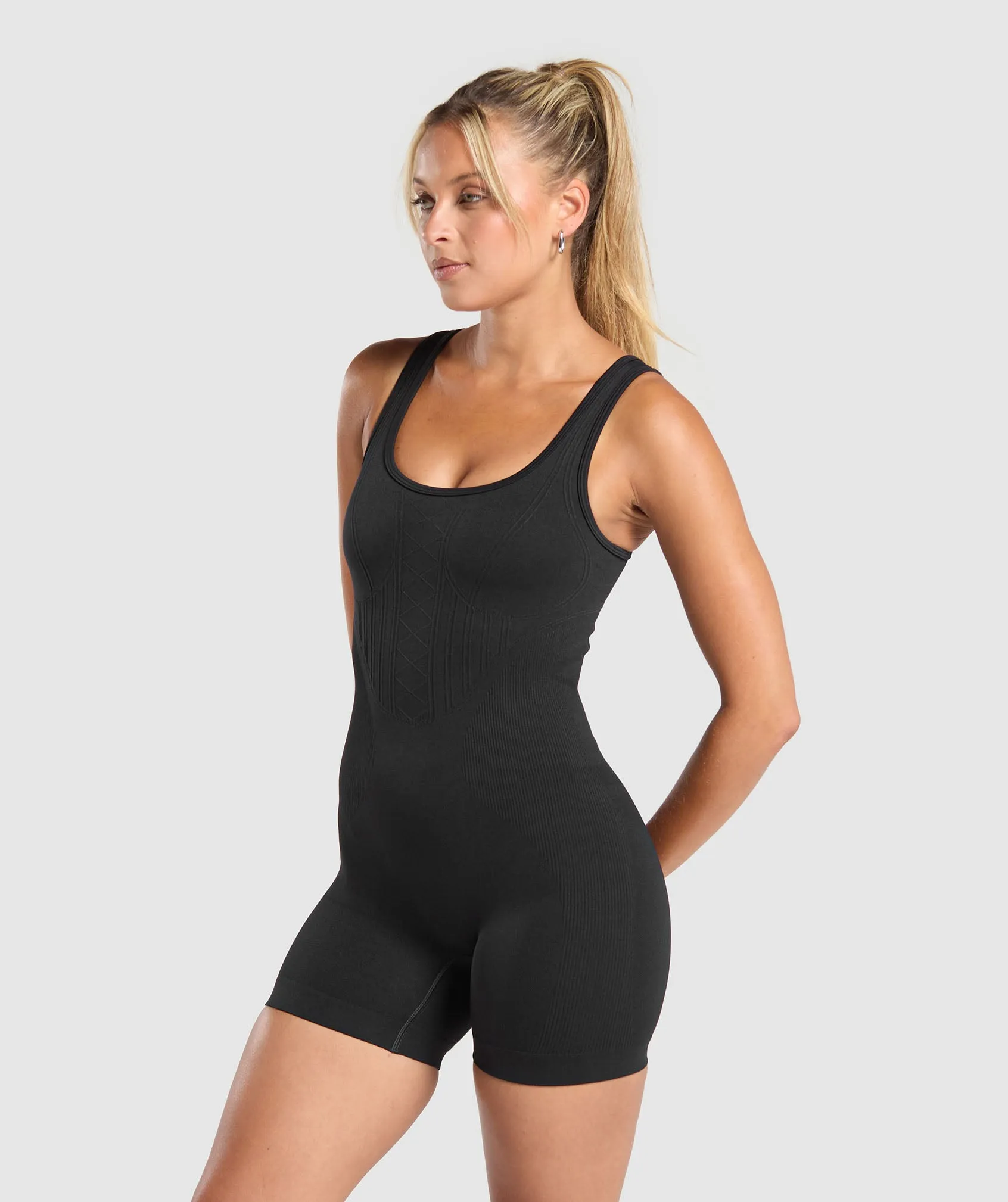 Gymshark Corset Seamless Bodysuit - Black