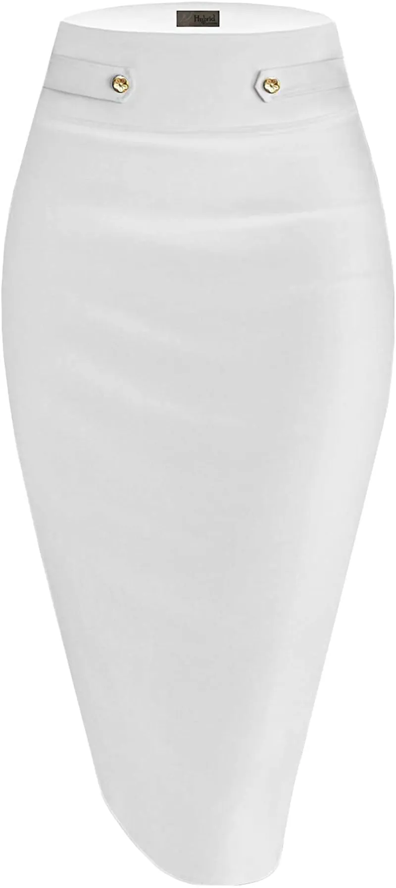 H&C Women Premium Nylon Ponte Stretch Office Pencil Skirt Made Below Knee Made in The USA