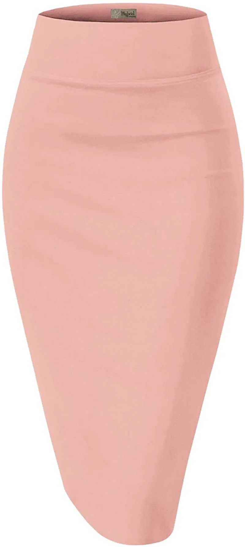 H&C Women Premium Nylon Ponte Stretch Office Pencil Skirt Made Below Knee Made in The USA