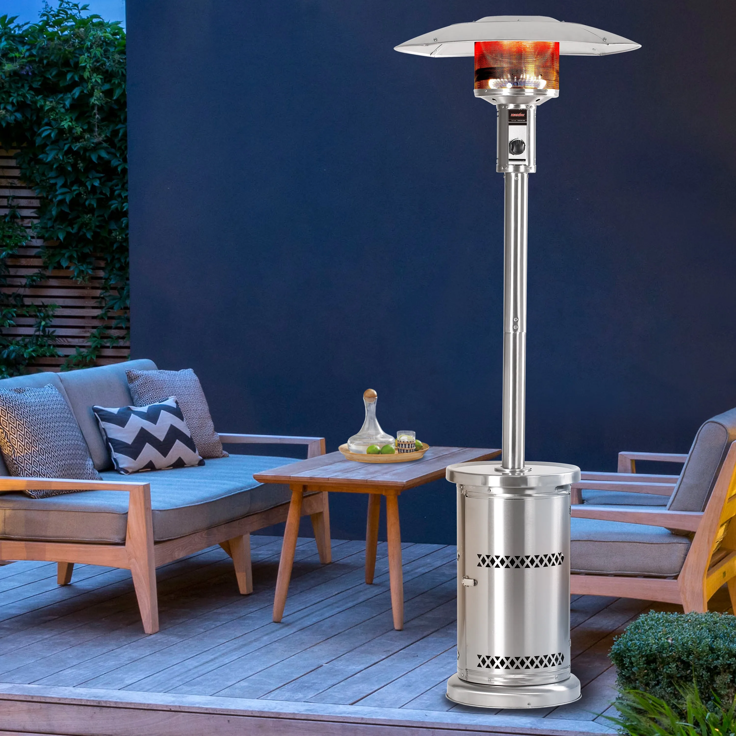 HEATMAXX Stainless Outdoor Gas Patio Heater