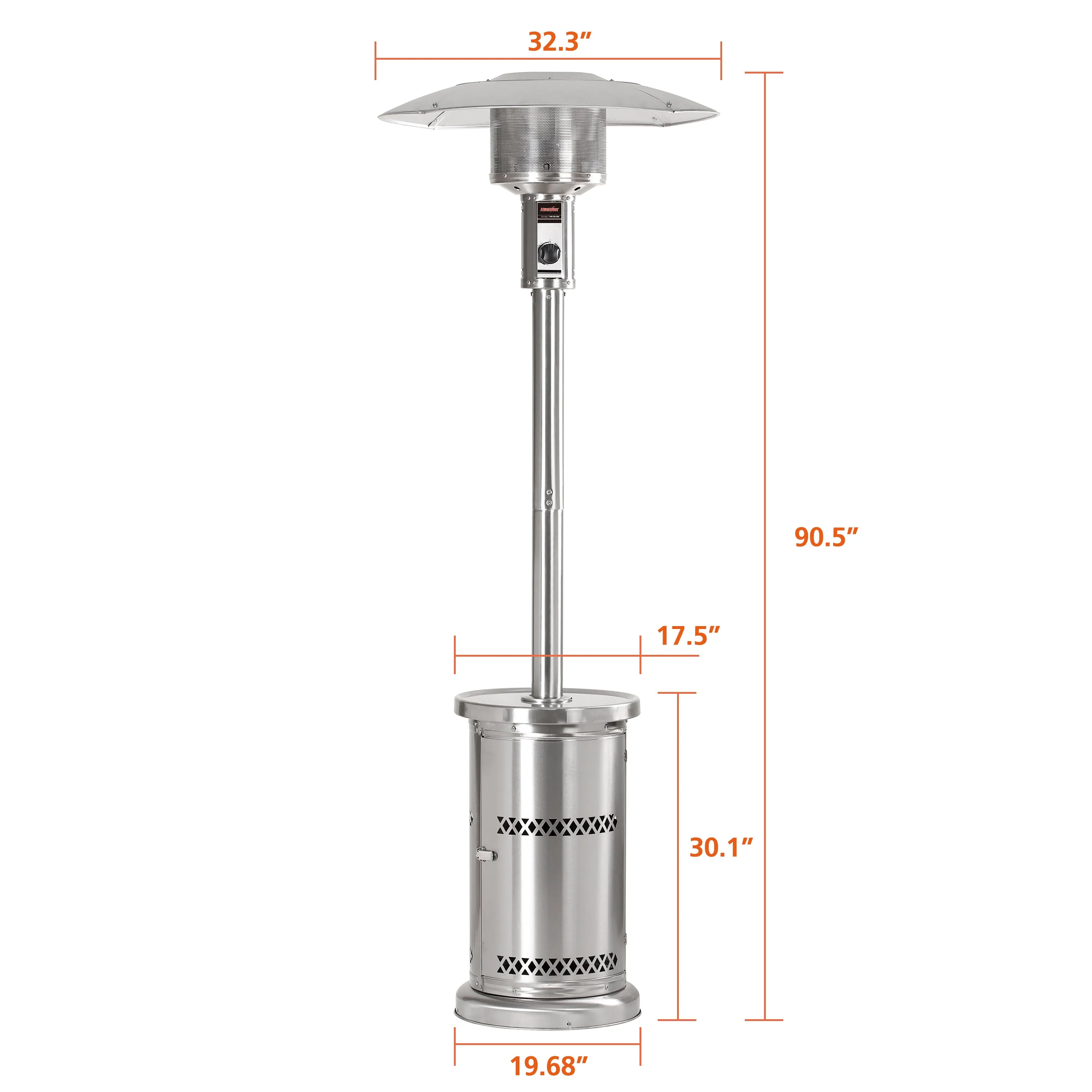 HEATMAXX Stainless Outdoor Gas Patio Heater