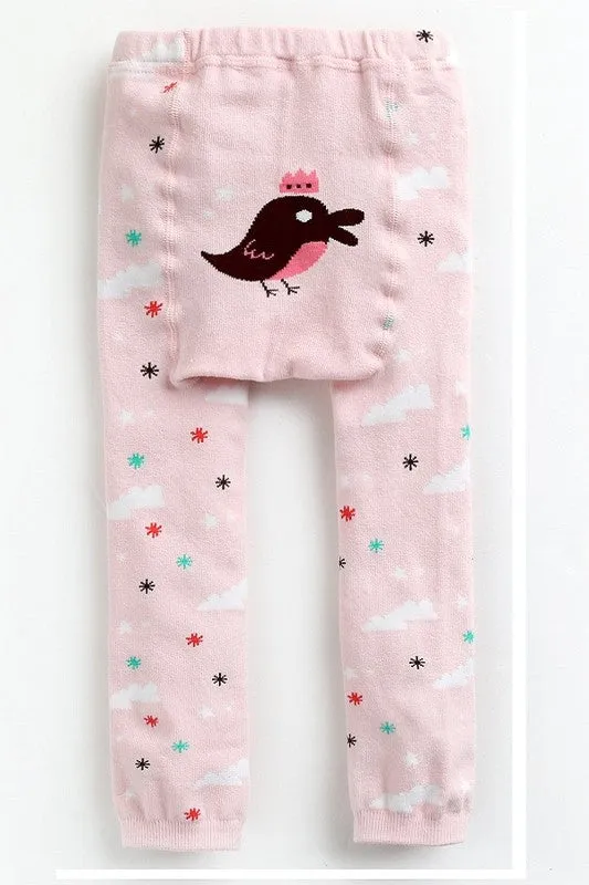 Heaven Bird Pink Baby Leggings