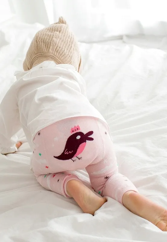 Heaven Bird Pink Baby Leggings