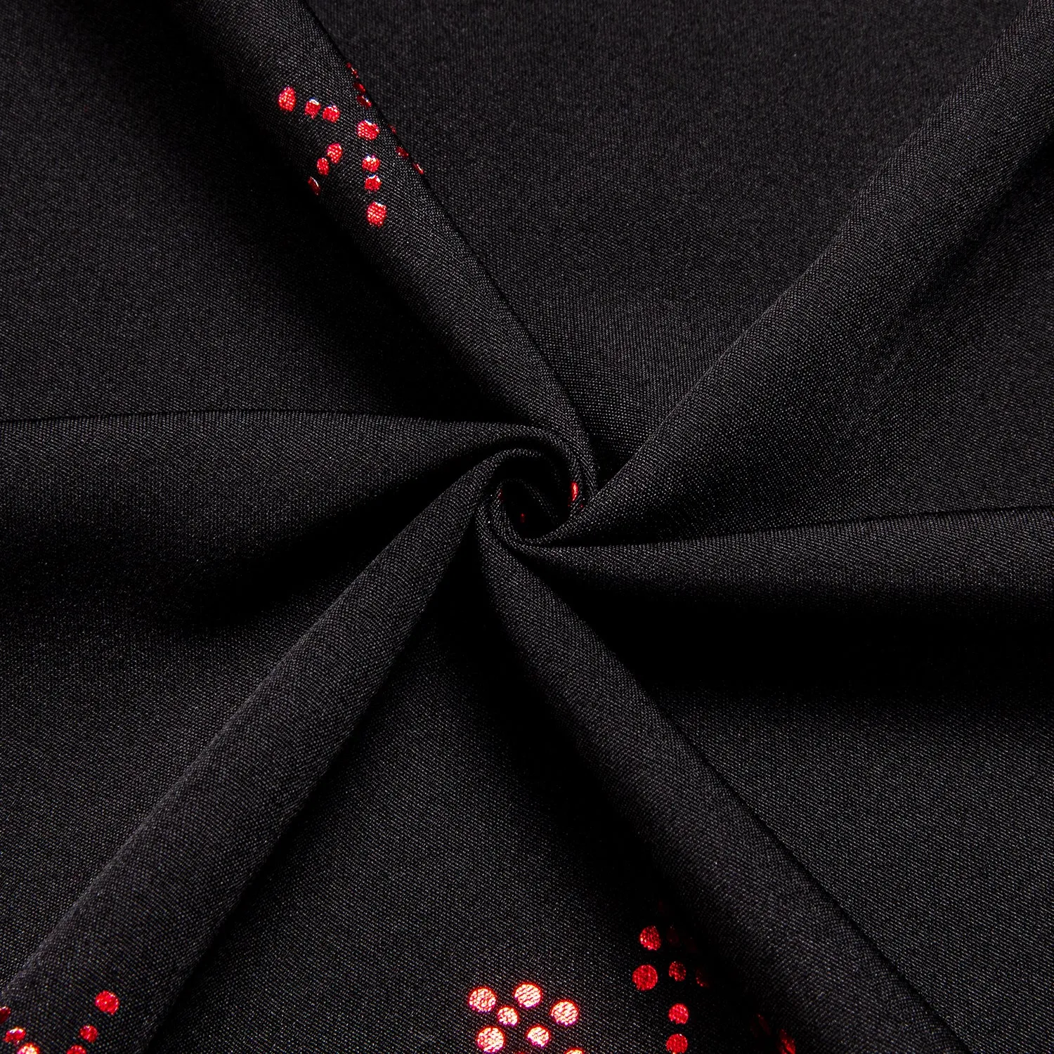 Hi-Tie Black Windsor Collar Red Snowflake Men's Dinner Shirt Christmas