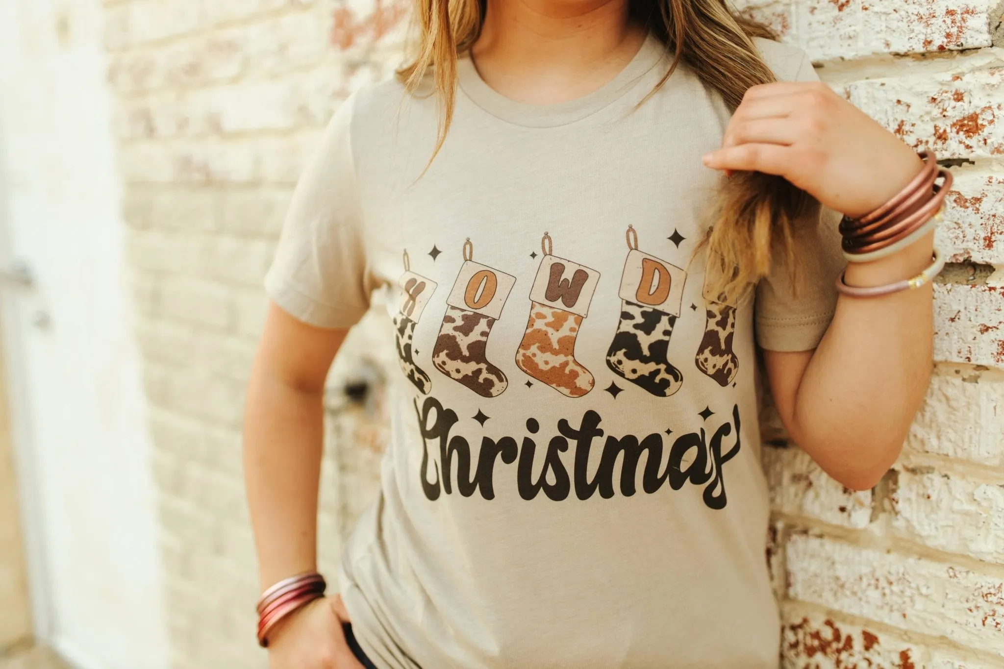 Howdy Christmas Stockings Graphic Tee