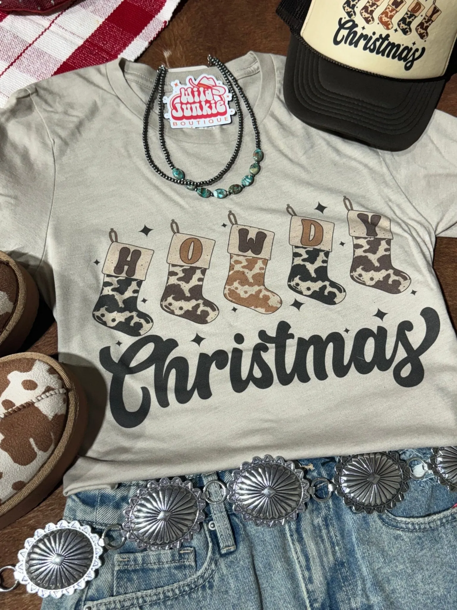 Howdy Christmas Stockings Graphic Tee