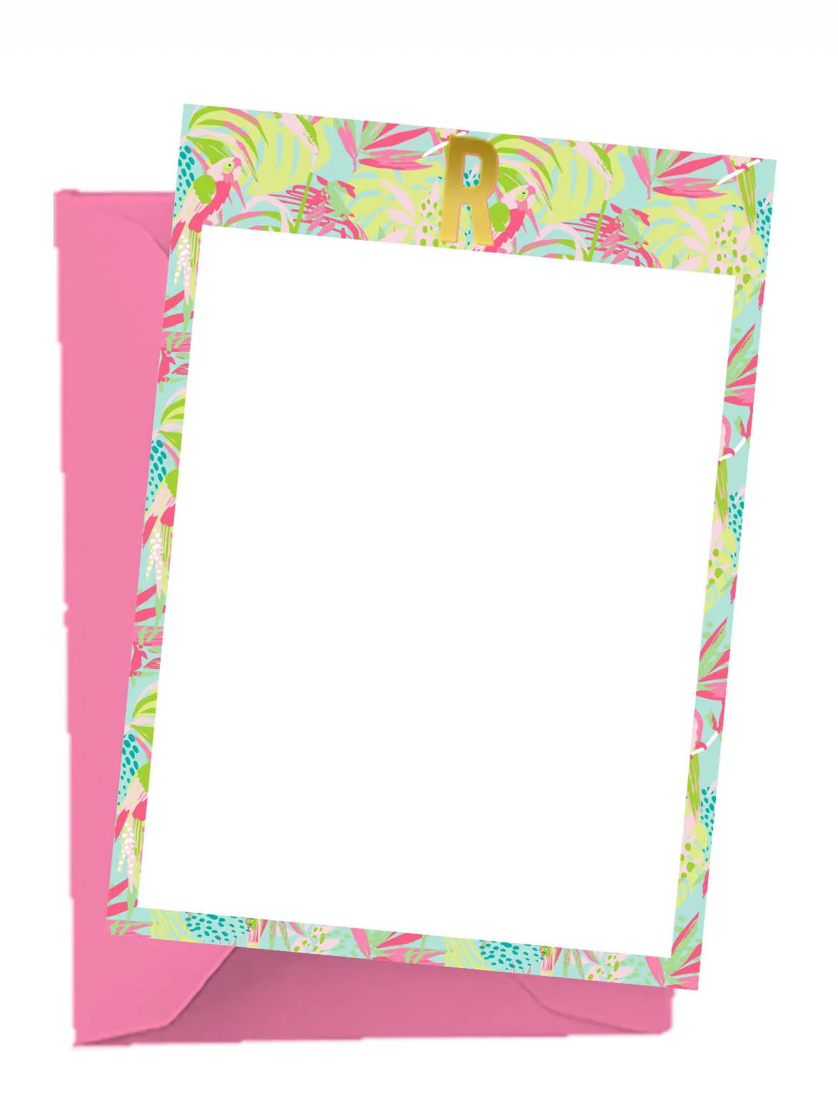 Initial Notecards with Envelopes | Tropical - Set of 16