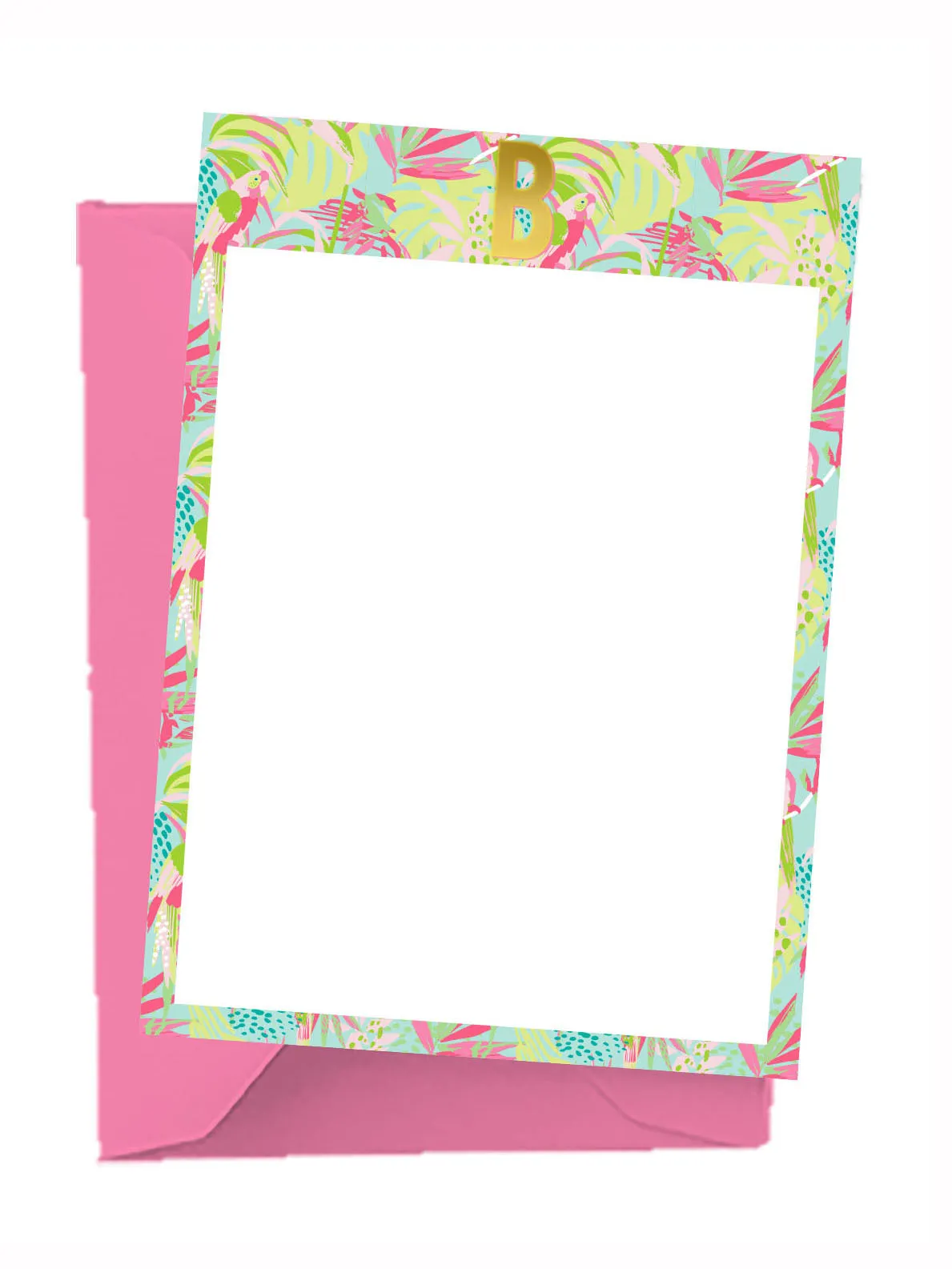 Initial Notecards with Envelopes | Tropical - Set of 16