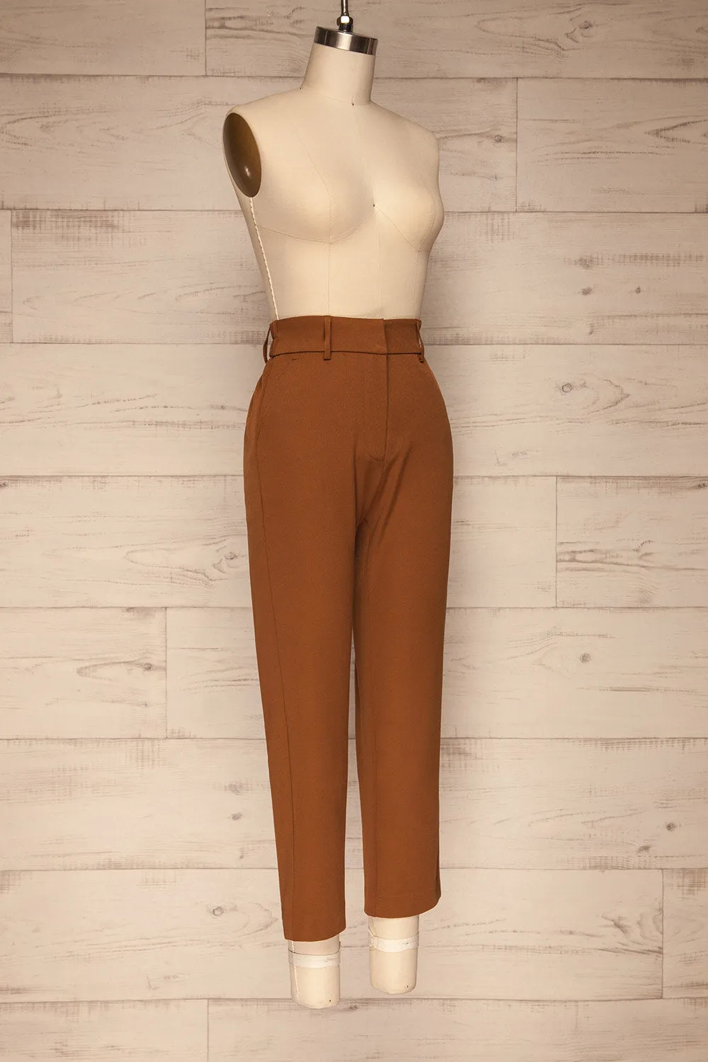 Issie Nutmeg | Brown Straight Leg Pants