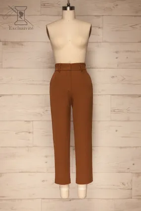 Issie Nutmeg | Brown Straight Leg Pants