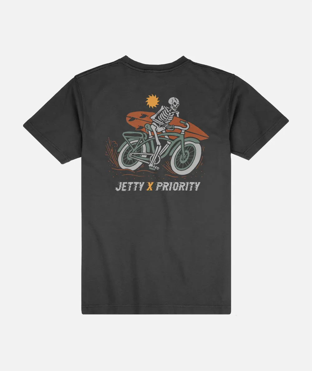 Jetty x Priority Bikes Skeleton Tee - Black