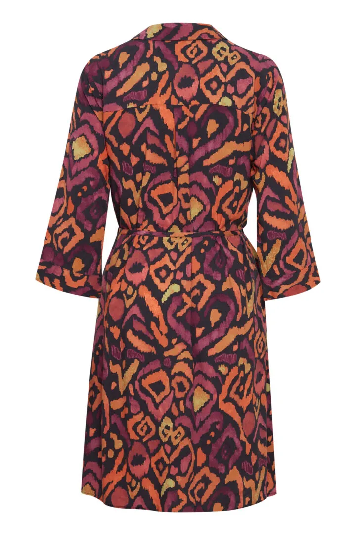 Joella Shirt Dress - Black Ikat Mix