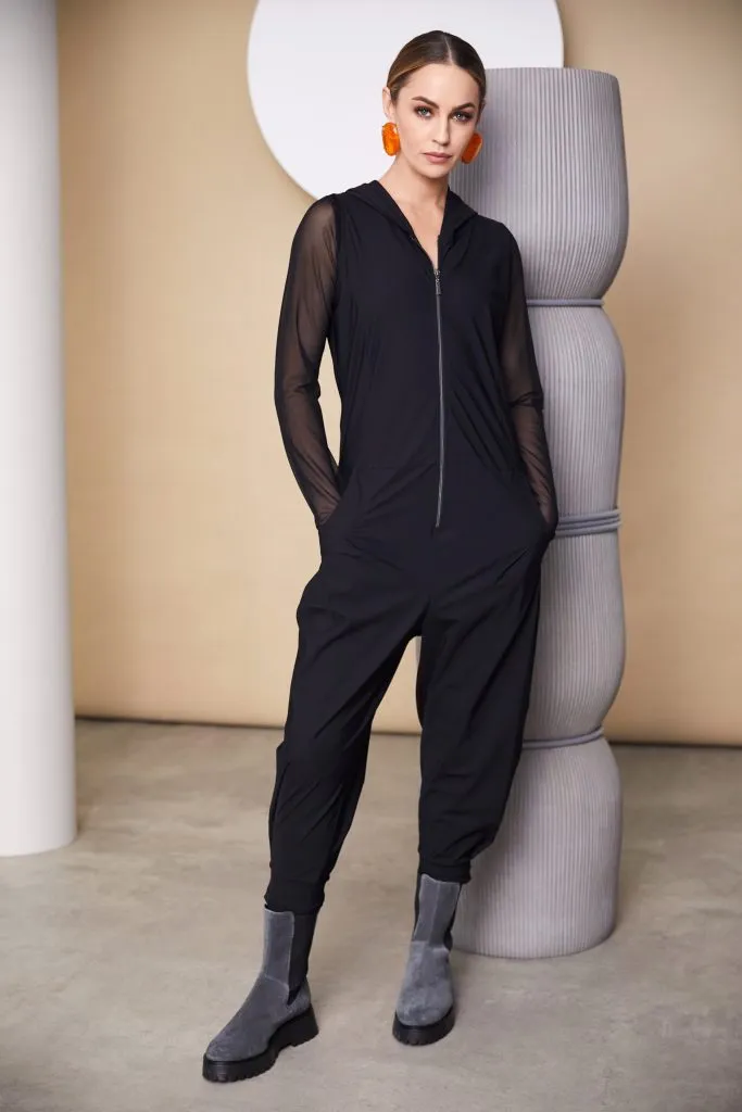 Jumpsuit with Hood in Black