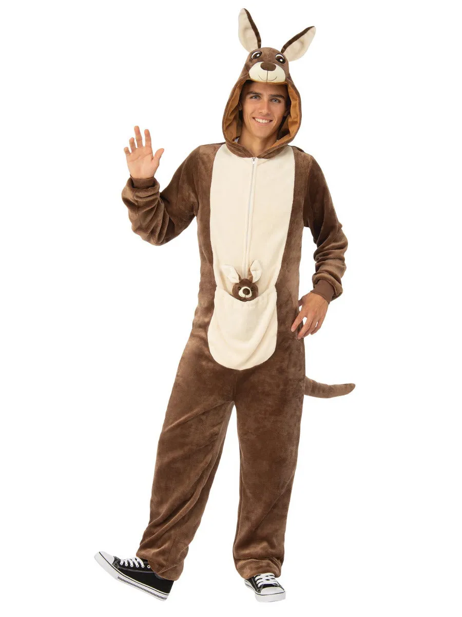 KANGAROO FURRY ONESIE COSTUME, ADULT UNISEX