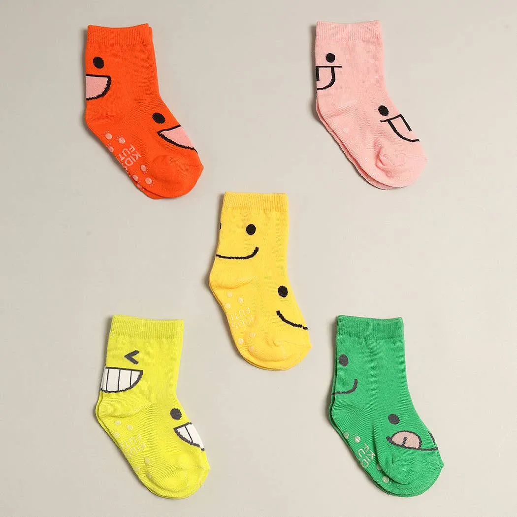 Kids' Funny Emotion Crew Socks | Red