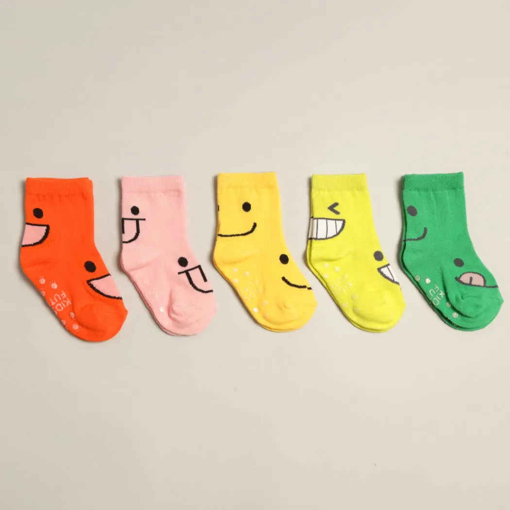 Kids' Funny Emotion Crew Socks | Red