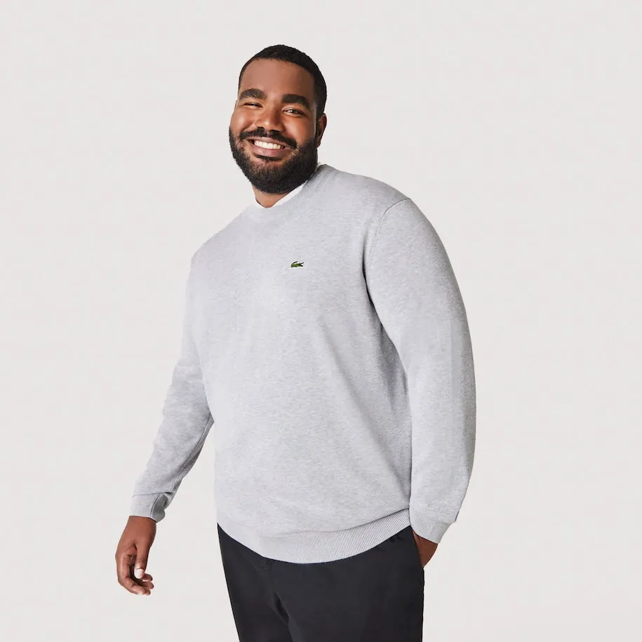 LACOSTE MEN'S ORGANIC COTTON CREW NECK SWEATER GREY