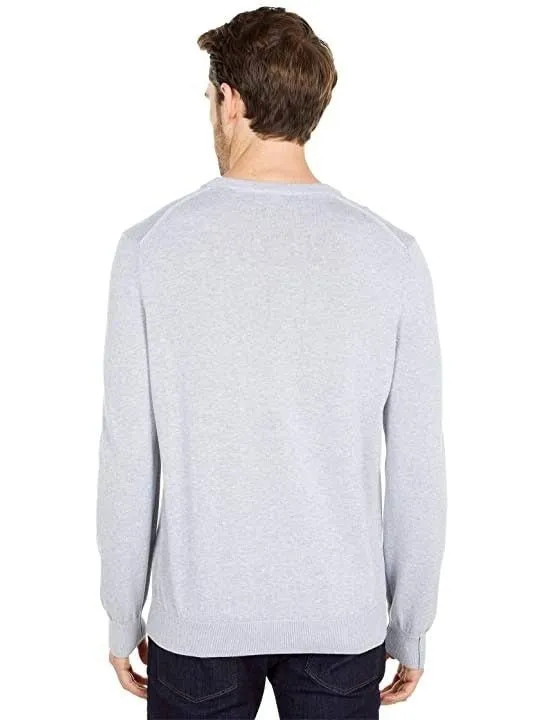 Lacoste Men's Organic Cotton Crew Neck Sweater Silver Chine AH1985 CCA