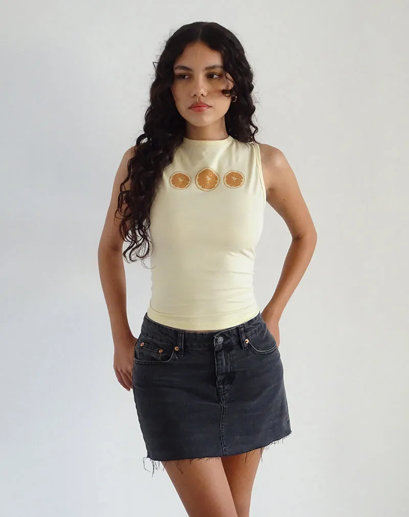 Leen Tank Top in Buttermilk Oranges