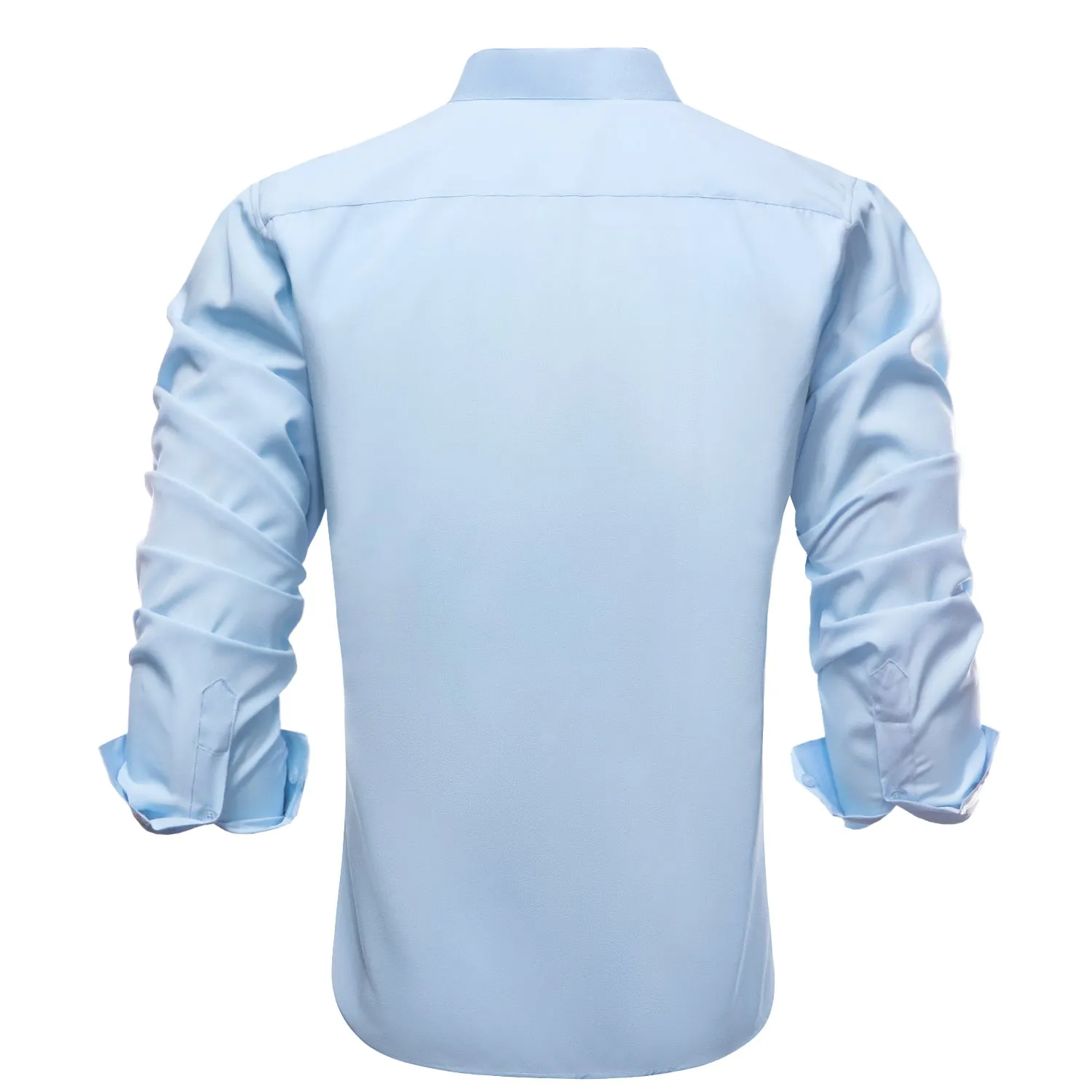 Light Blue Solid Men's Long Sleeve Business Shirt