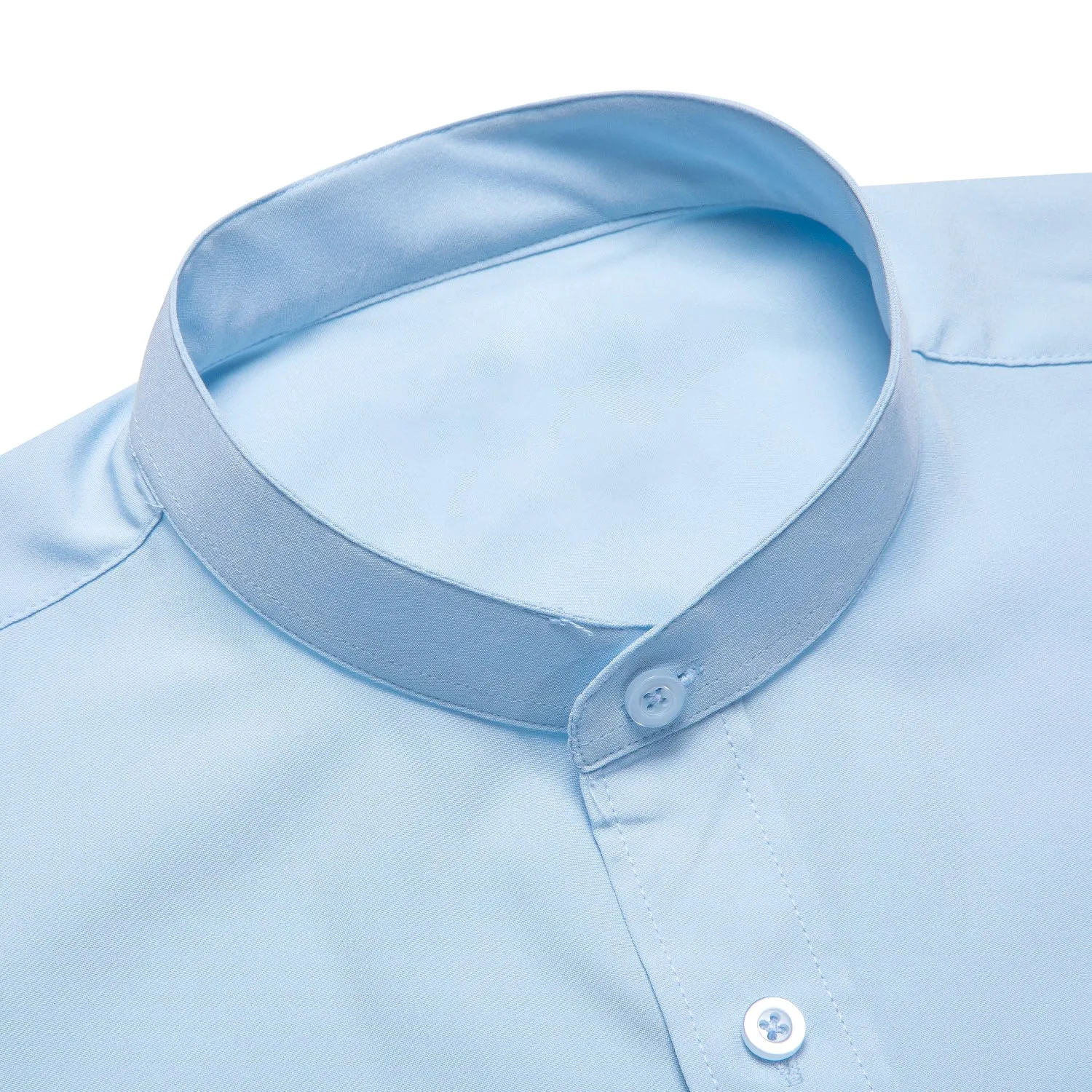 Light Blue Solid Men's Long Sleeve Business Shirt