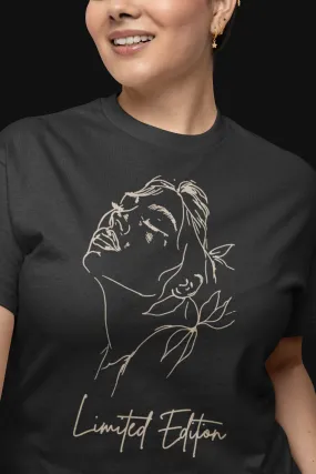 Limited Edition Cotton tshirt for women with Minimalistic Woman Design