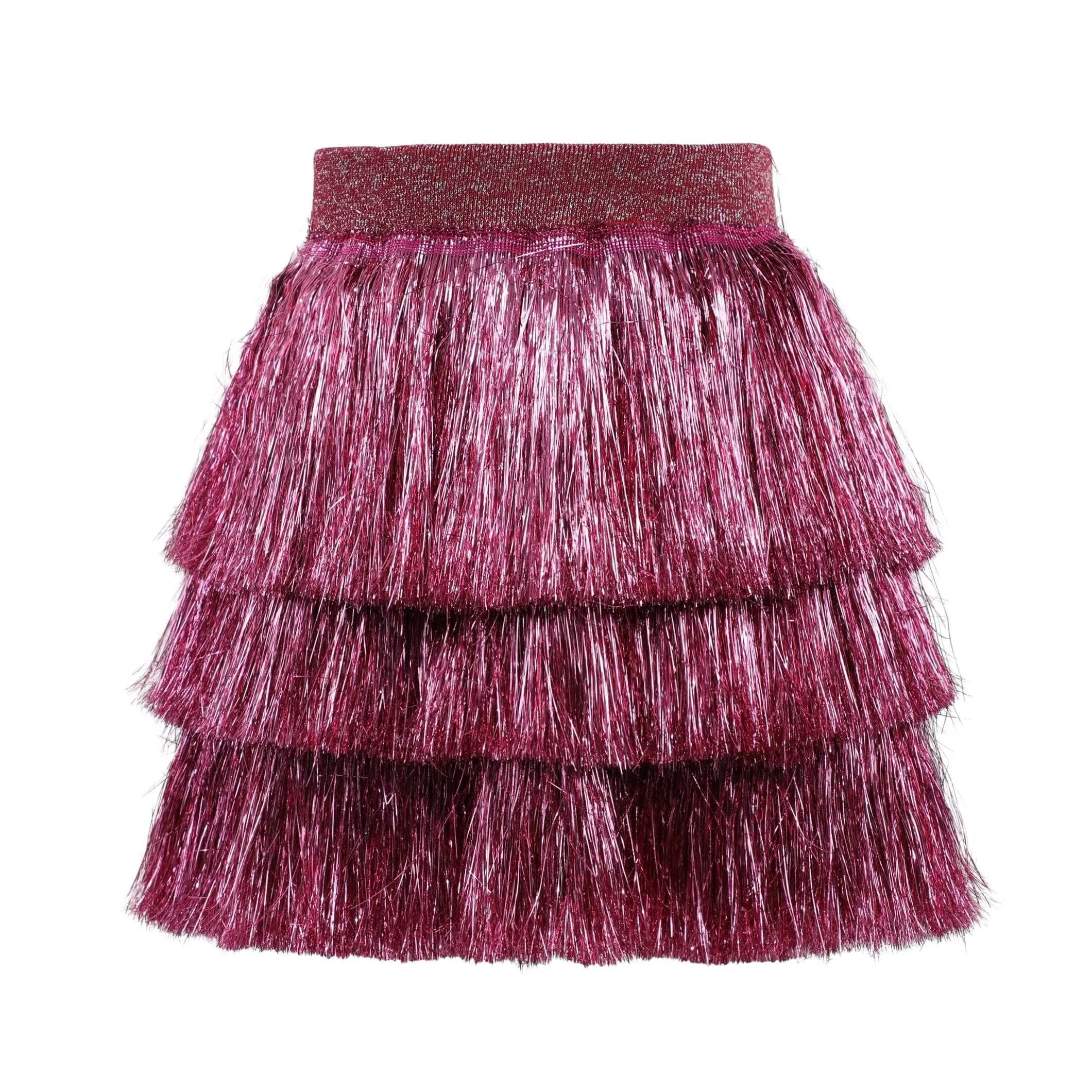 Lola and The Boys Shimmer Tinsel Party Skirt - Hot Pink