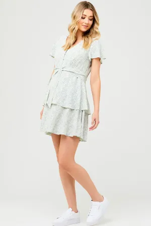 Lulu Layered Dress in Fern & Ecru by Ripe