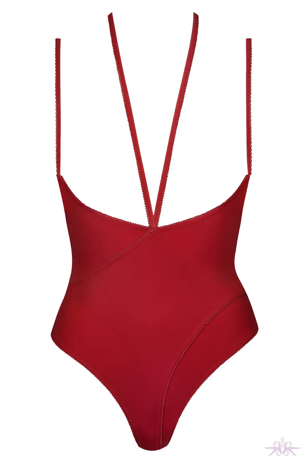 Maison Close Le Petit Secret Red Naked Breast Thong Body