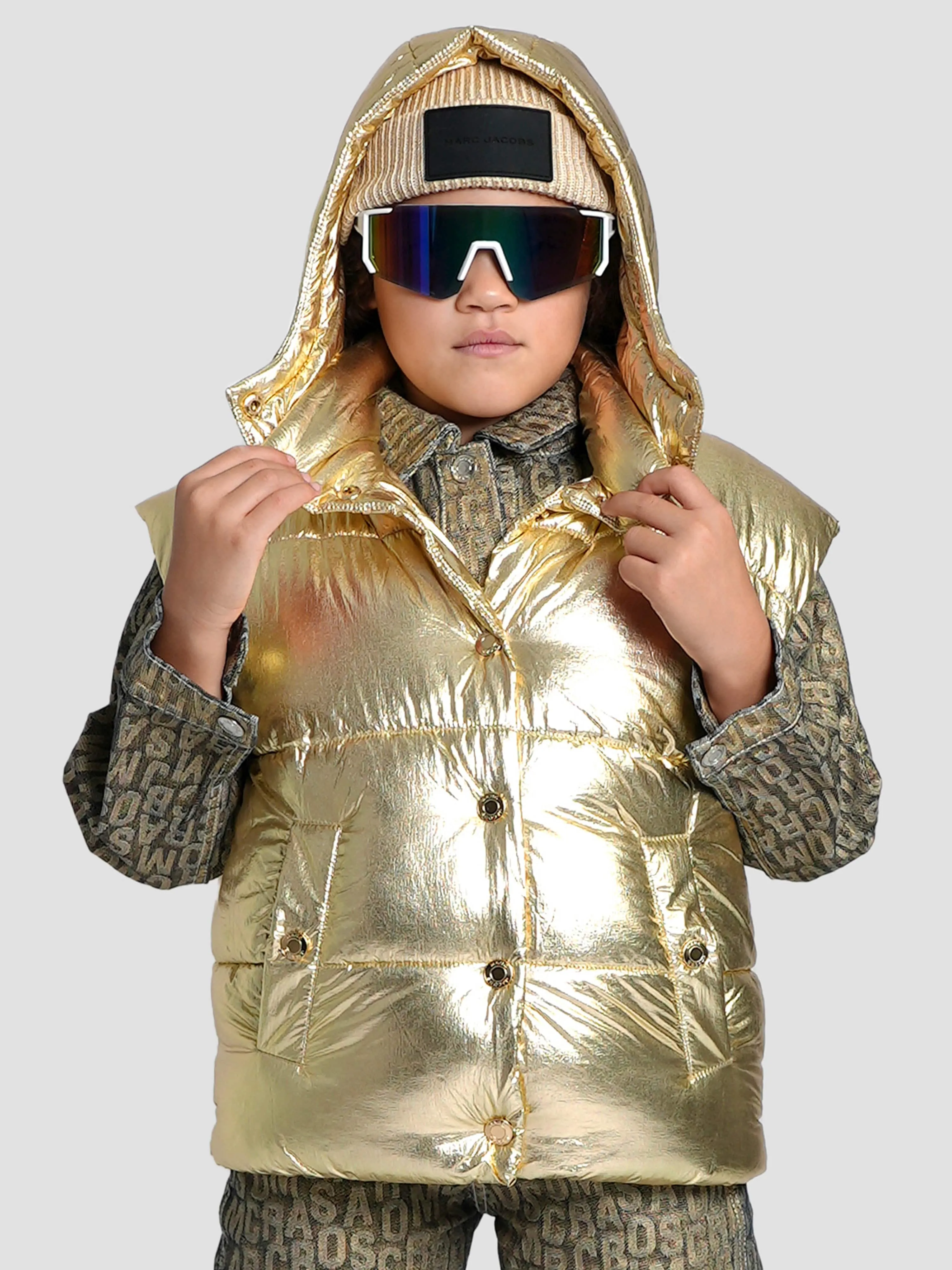 MARC JACOBS Girls Padded Gilet in Gold