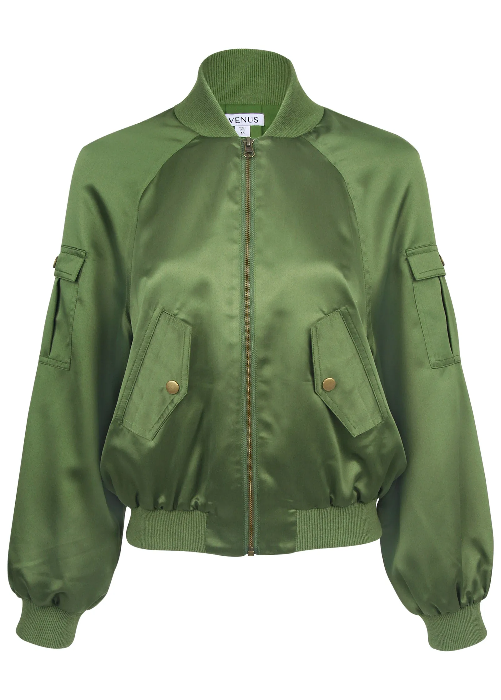 Matte Satin Bomber - Bronze Green