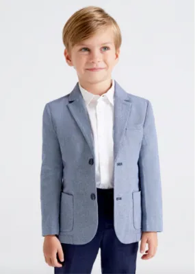 Mayoral Boys Blue Tailored Checked Blazer Jacket