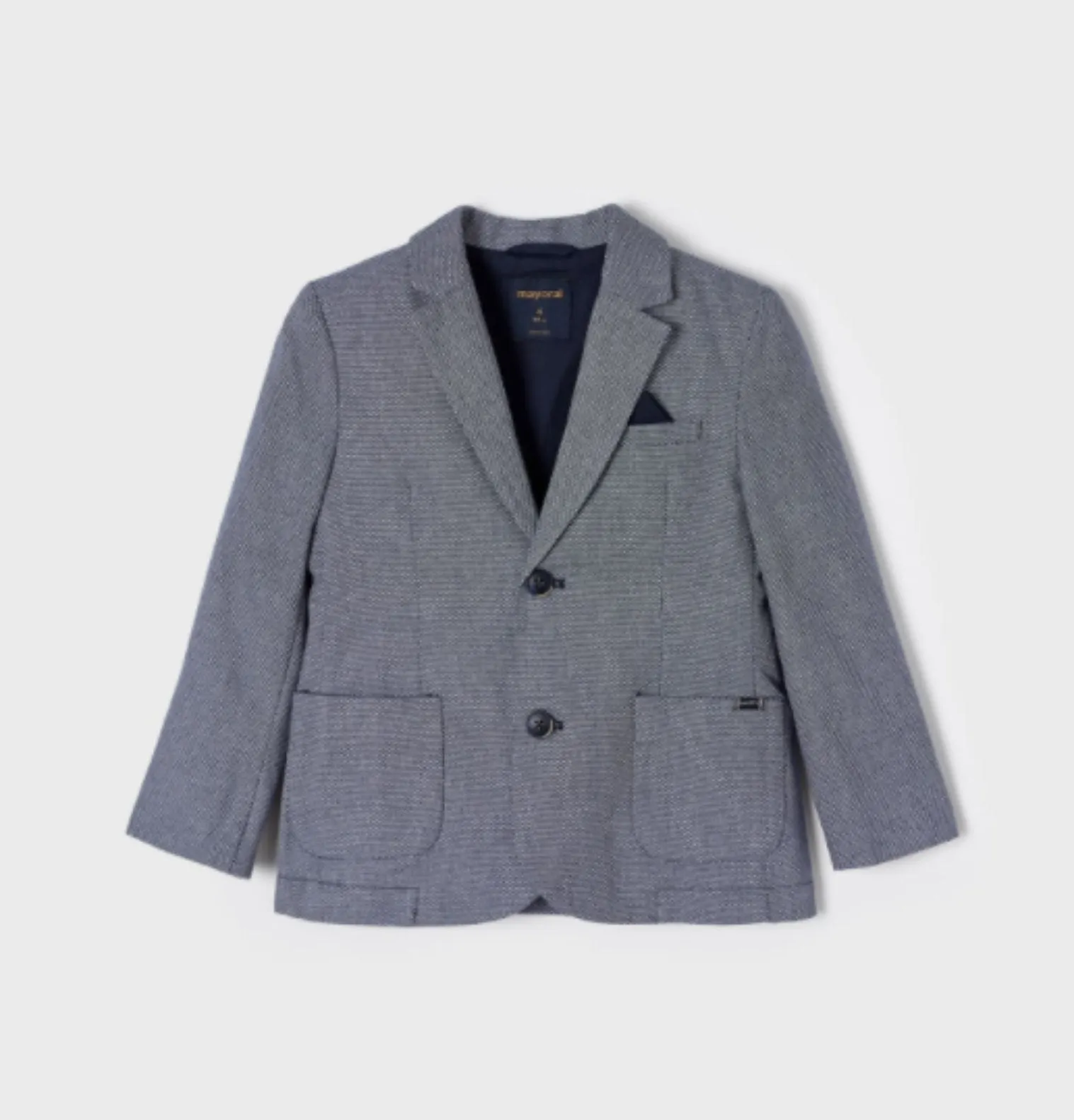 Mayoral Boys Blue Tailored Checked Blazer Jacket