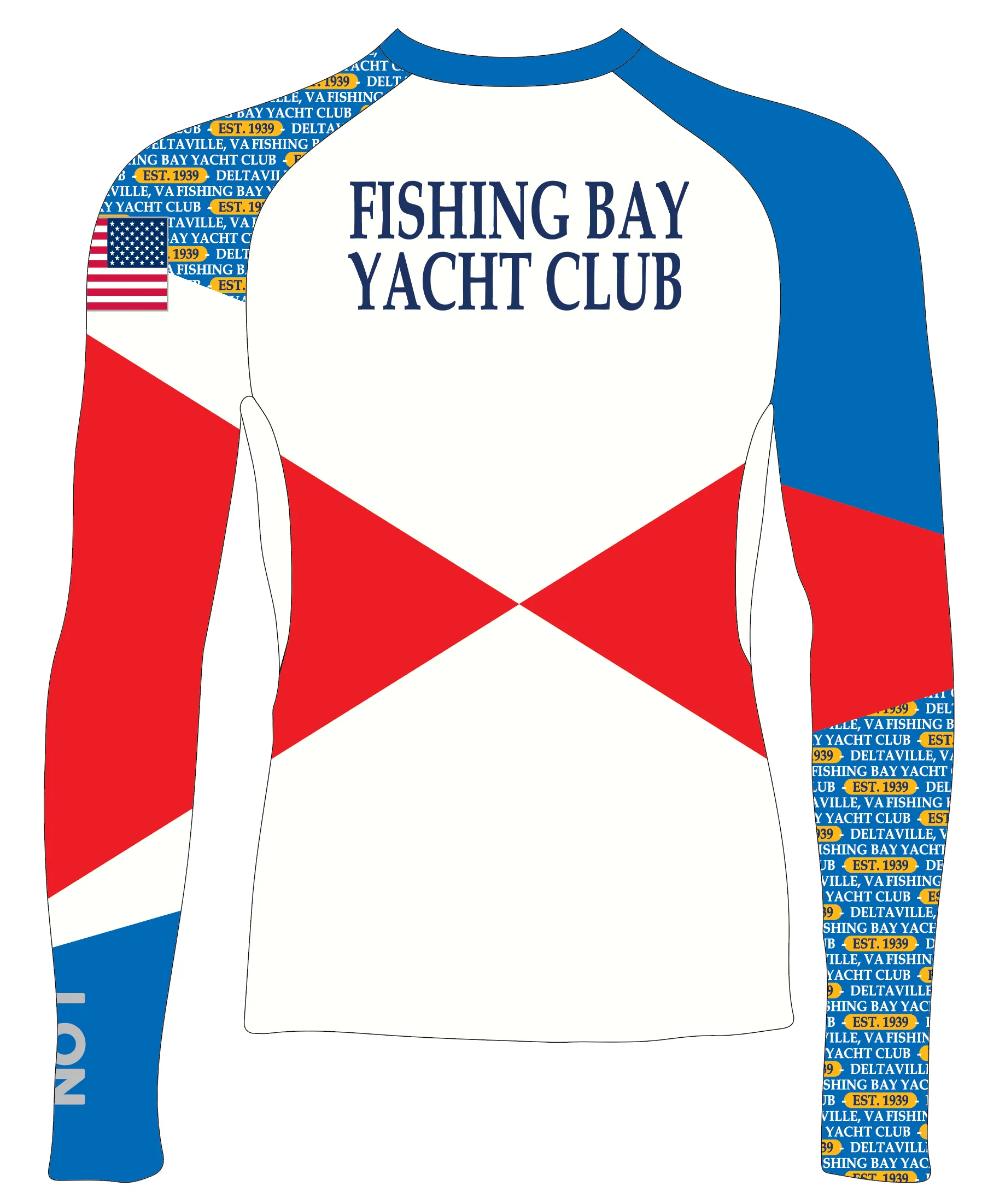 MEN T SHIRT TOP LOOSE FIT WHITE | FISHING BAY YACHT CLUB