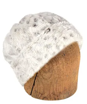 Men's Beanie Hat, Reversible - Luxury Faux Fur in Winters Frost