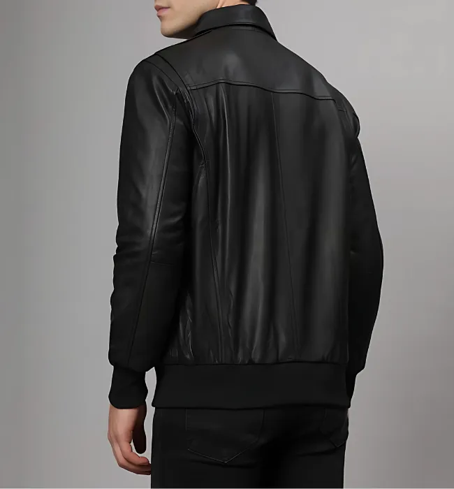 Men’s Bronze Bomber Leather Jacket