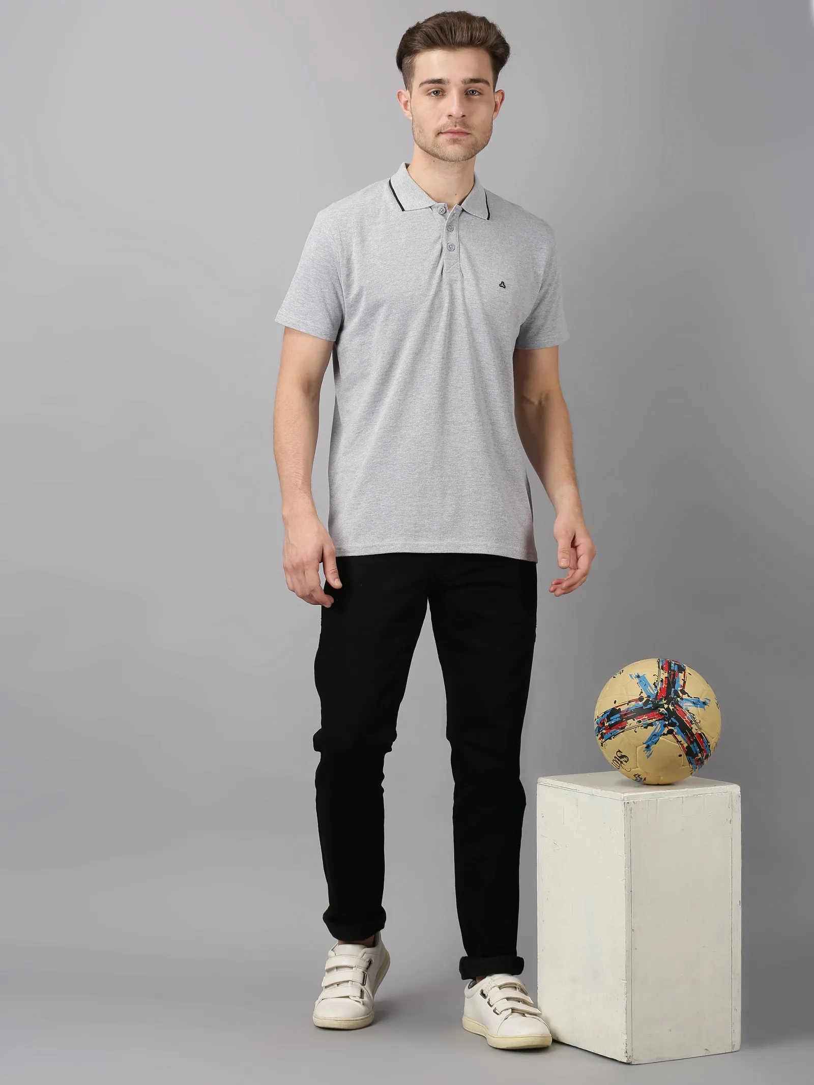 MEN'S GREY SLIM FIT T.SHIRT