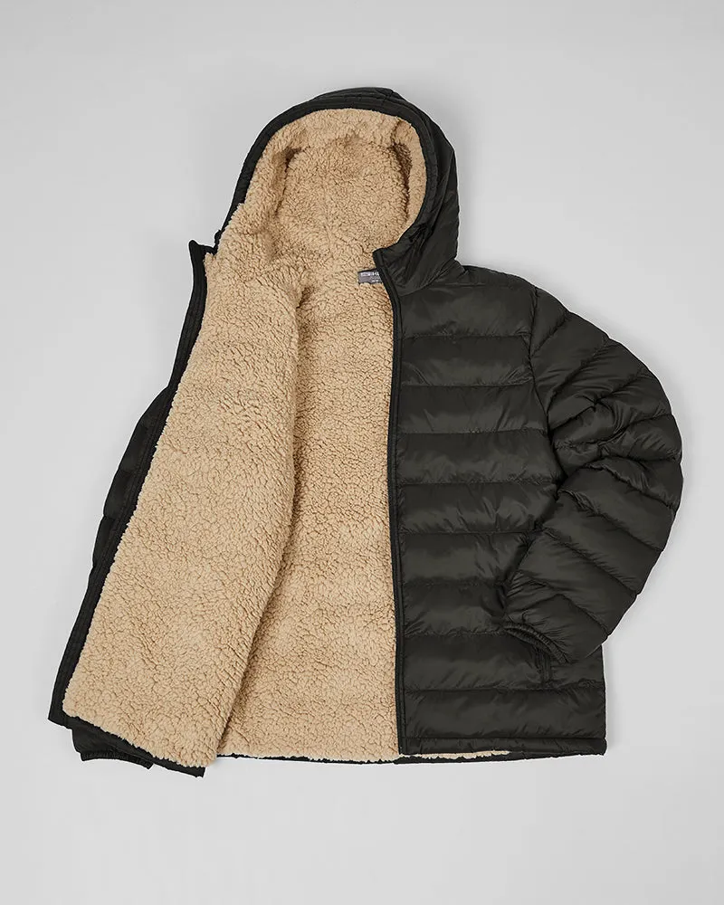 MEN'S HOODED SHERPA-LINED JACKET