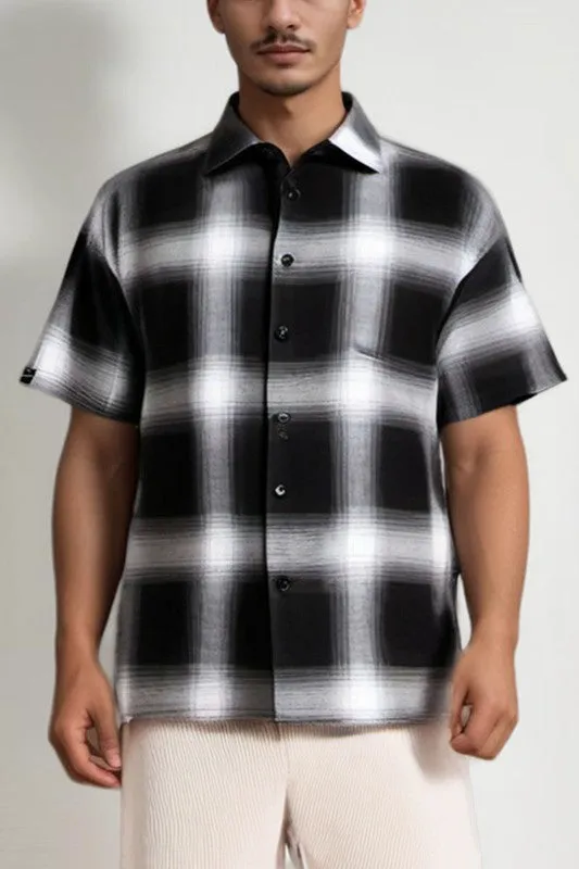 Mens Plaid Short Sleeve Flannel