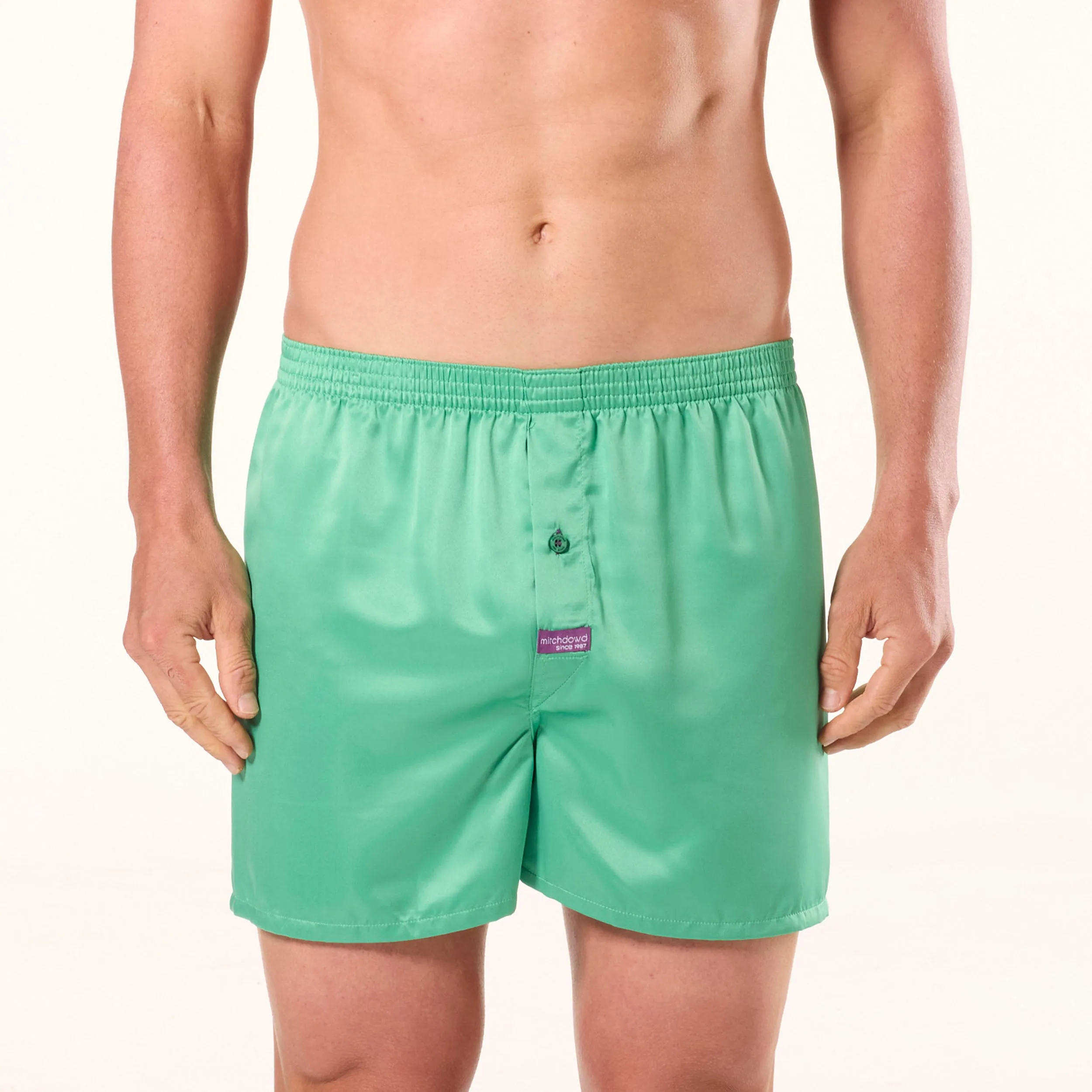 Men's Satin Boxer Short - Green