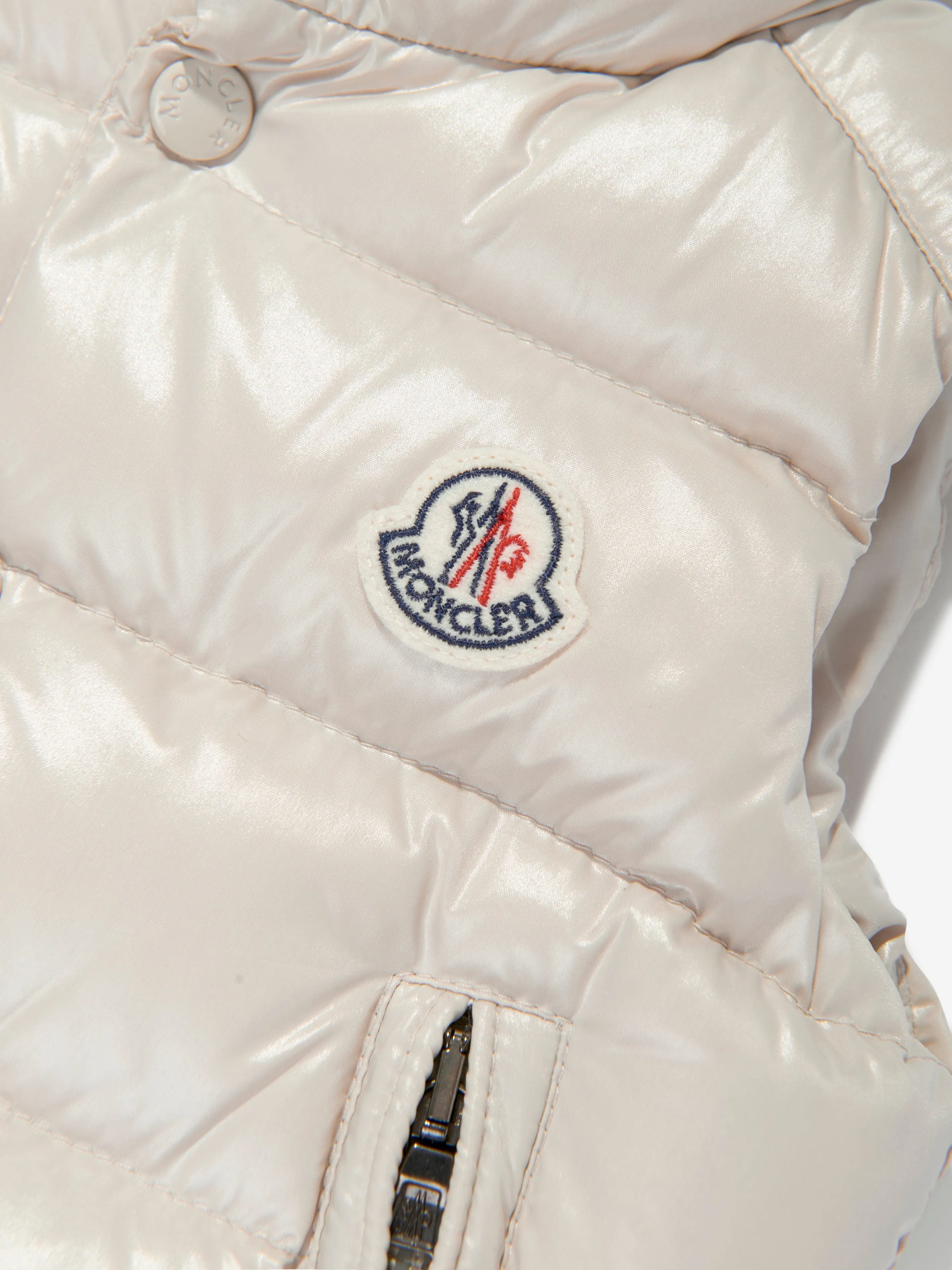 Moncler Enfant Baby Down Padded Bernard Gilet in Ivory