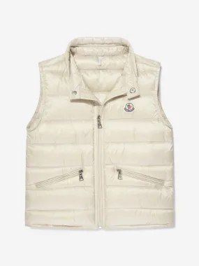 Moncler Enfant Boys Down Padded Gui Gilet in Beige