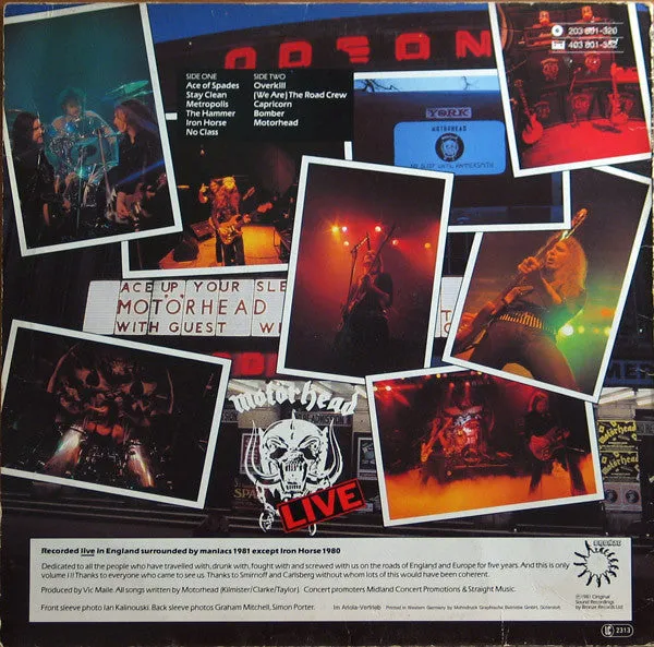 Motörhead - No Sleep 'til Hammersmith (LP, Album) (NM or M-)