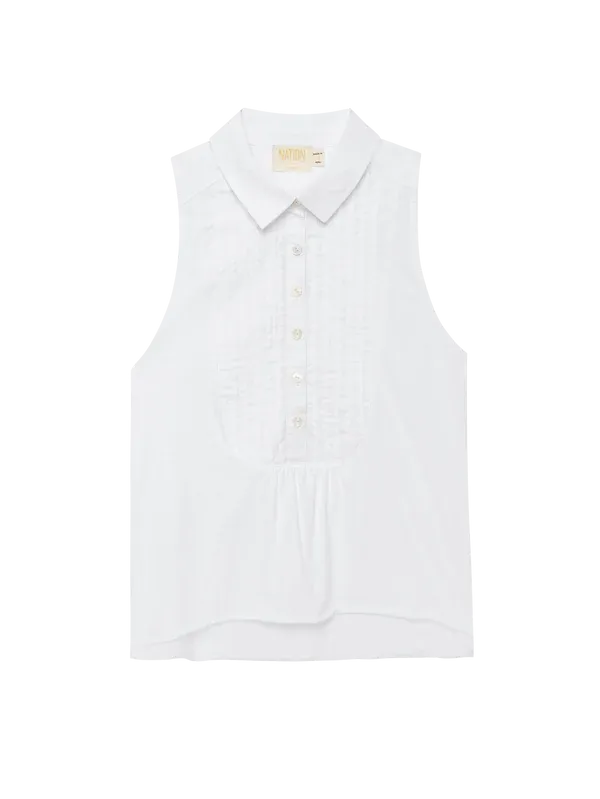 Nation LTD - Greta Pintuck Top in White