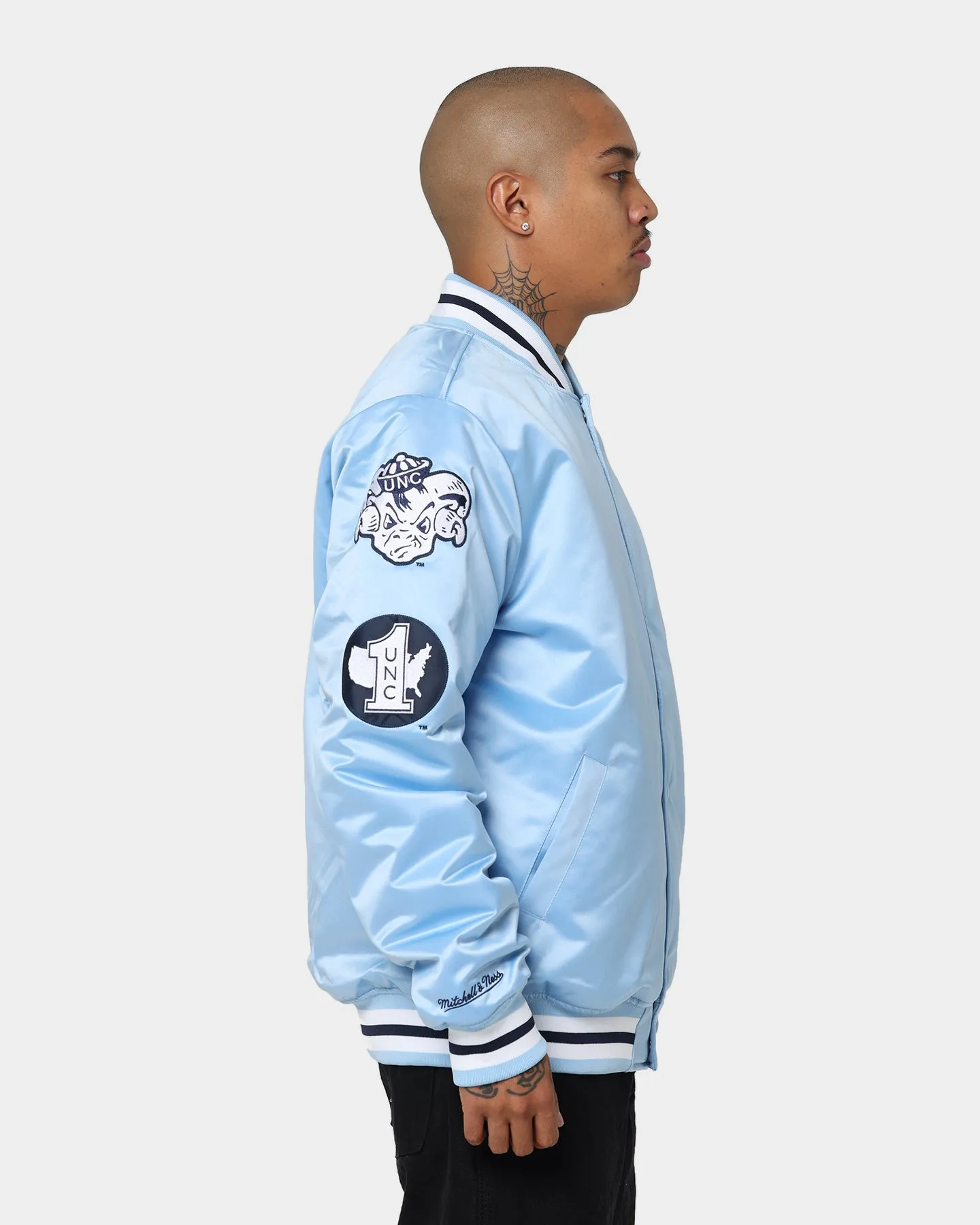 National Collegiate Atheltic Assc UNC Champ City Satin Jacket Light Blue