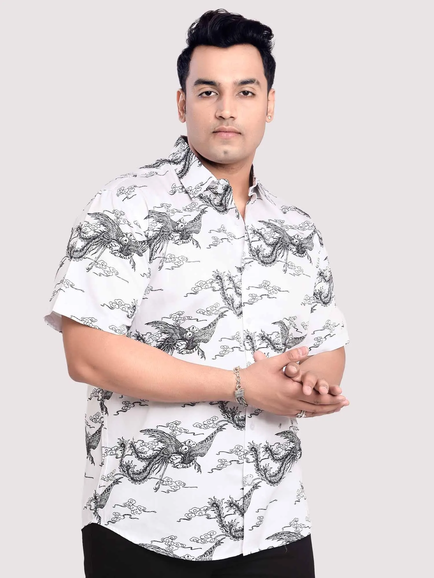 Oasis Of Imagination Digital Printed Shirt Men's Plus Size