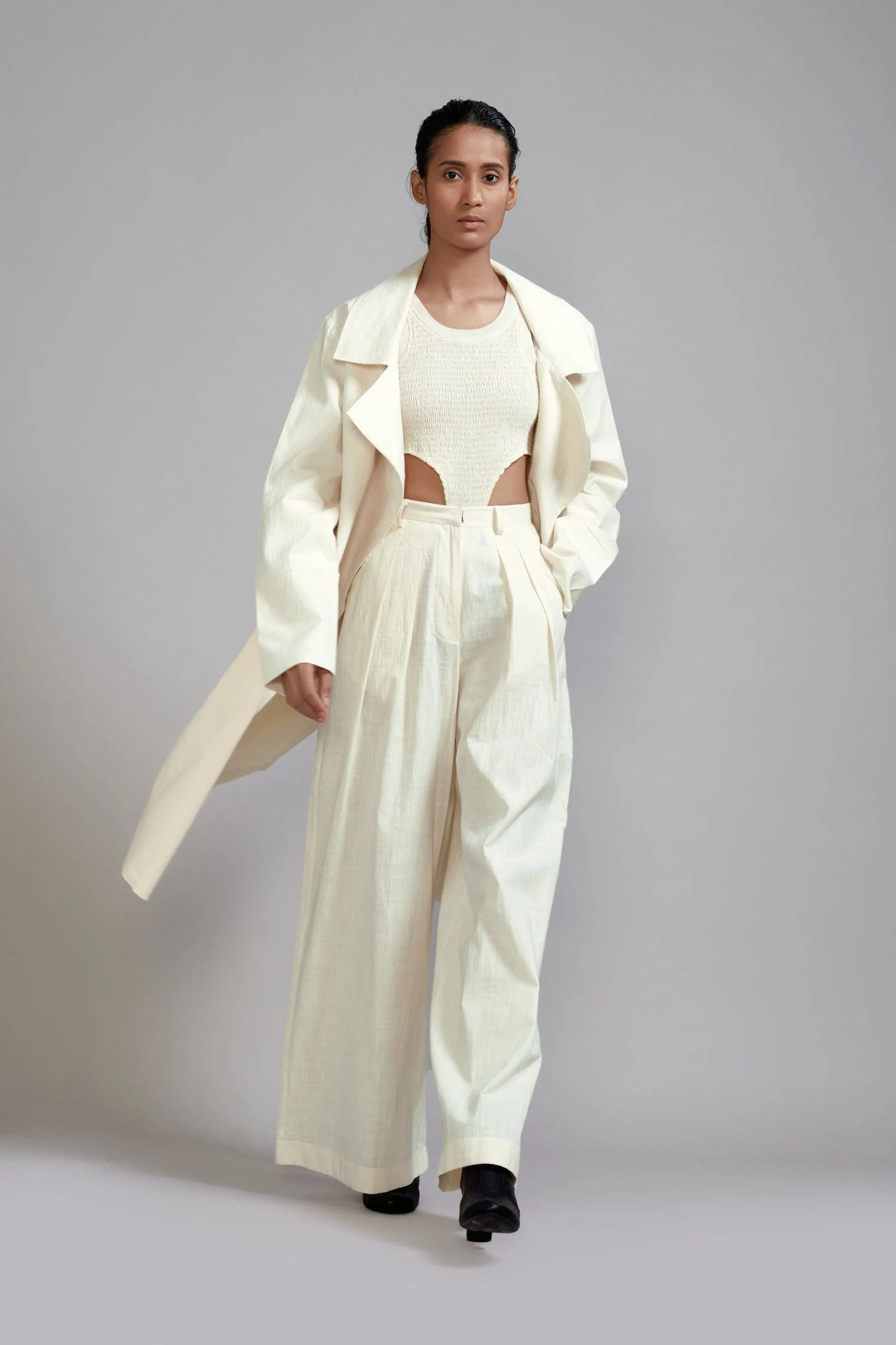 Off-White Trench Jacket Set (3 PCS)